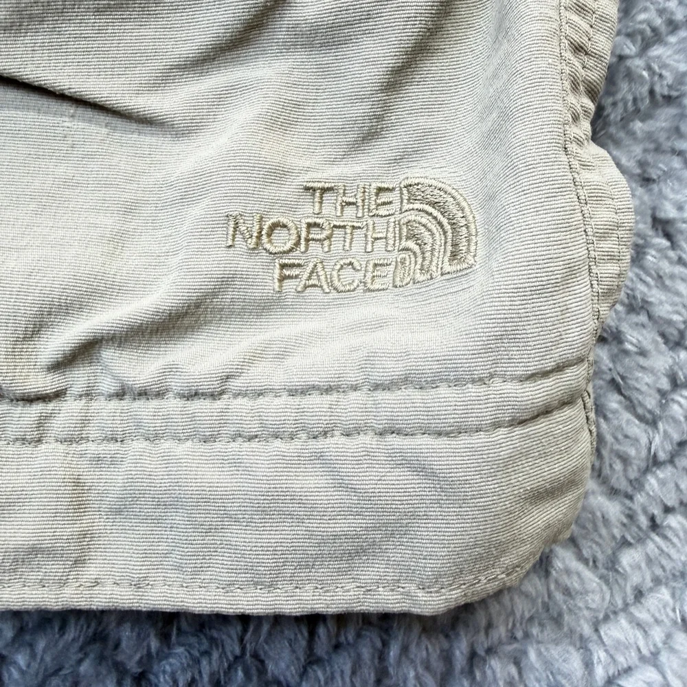 The North‎ Face Cargo Shorts Mens Large Tan Nylon Hiking Belted Utility Pockets